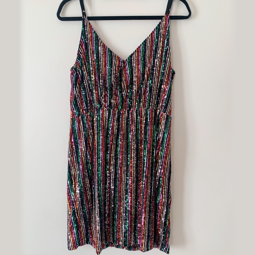NWT Sanctuary Rainbow Glitter Cocktail Dress
